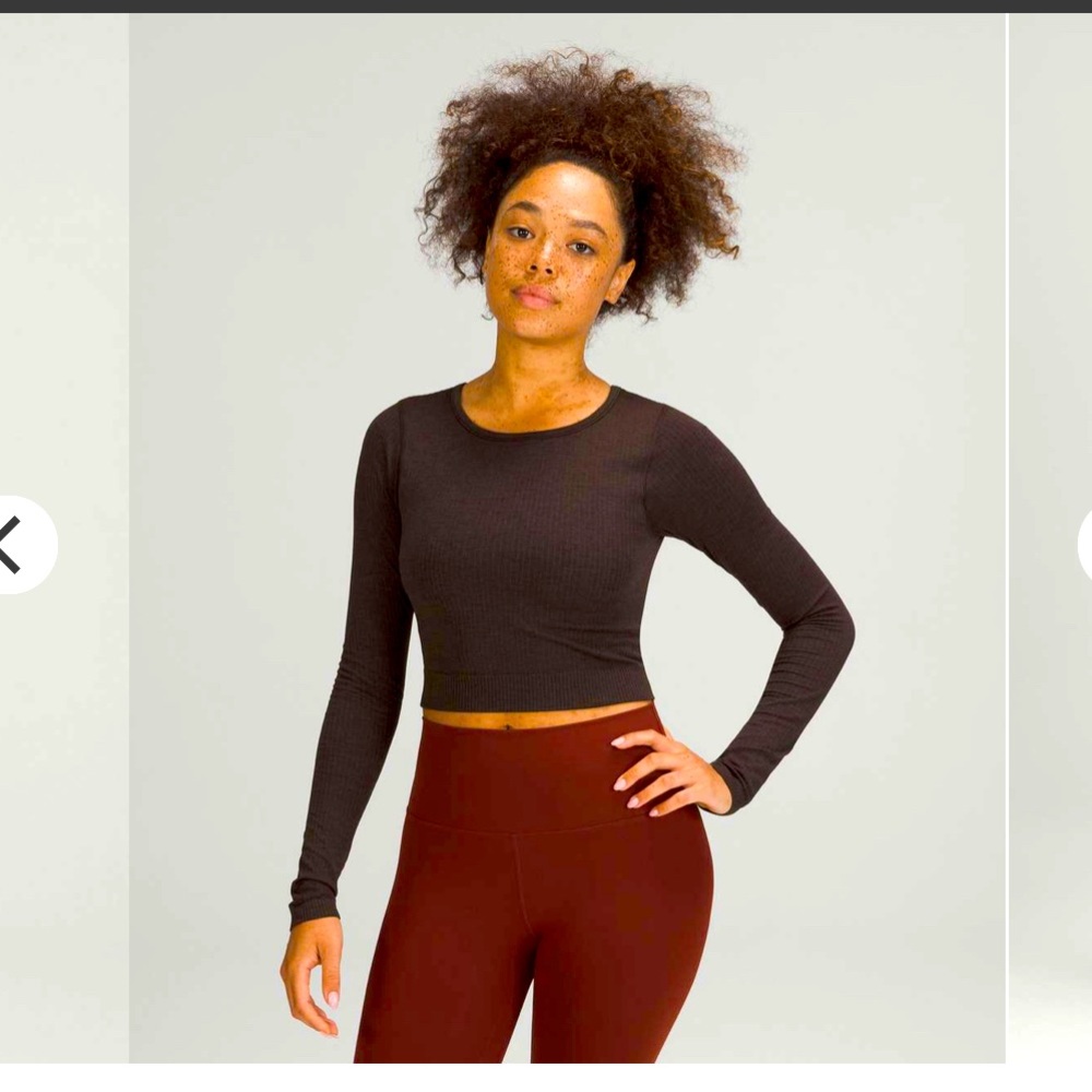 Lululemon Ebb To Street Long Sleeve in French Press size 6